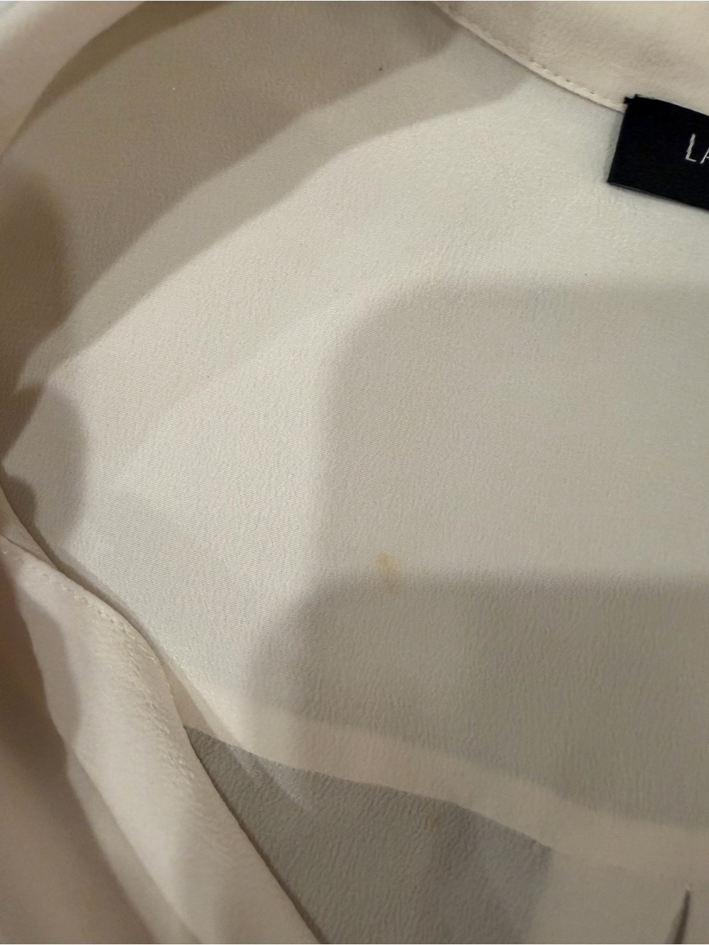 Lafayette 148 New York White Sheer Button-Front Utility Blouse - Picture 5 of 5
